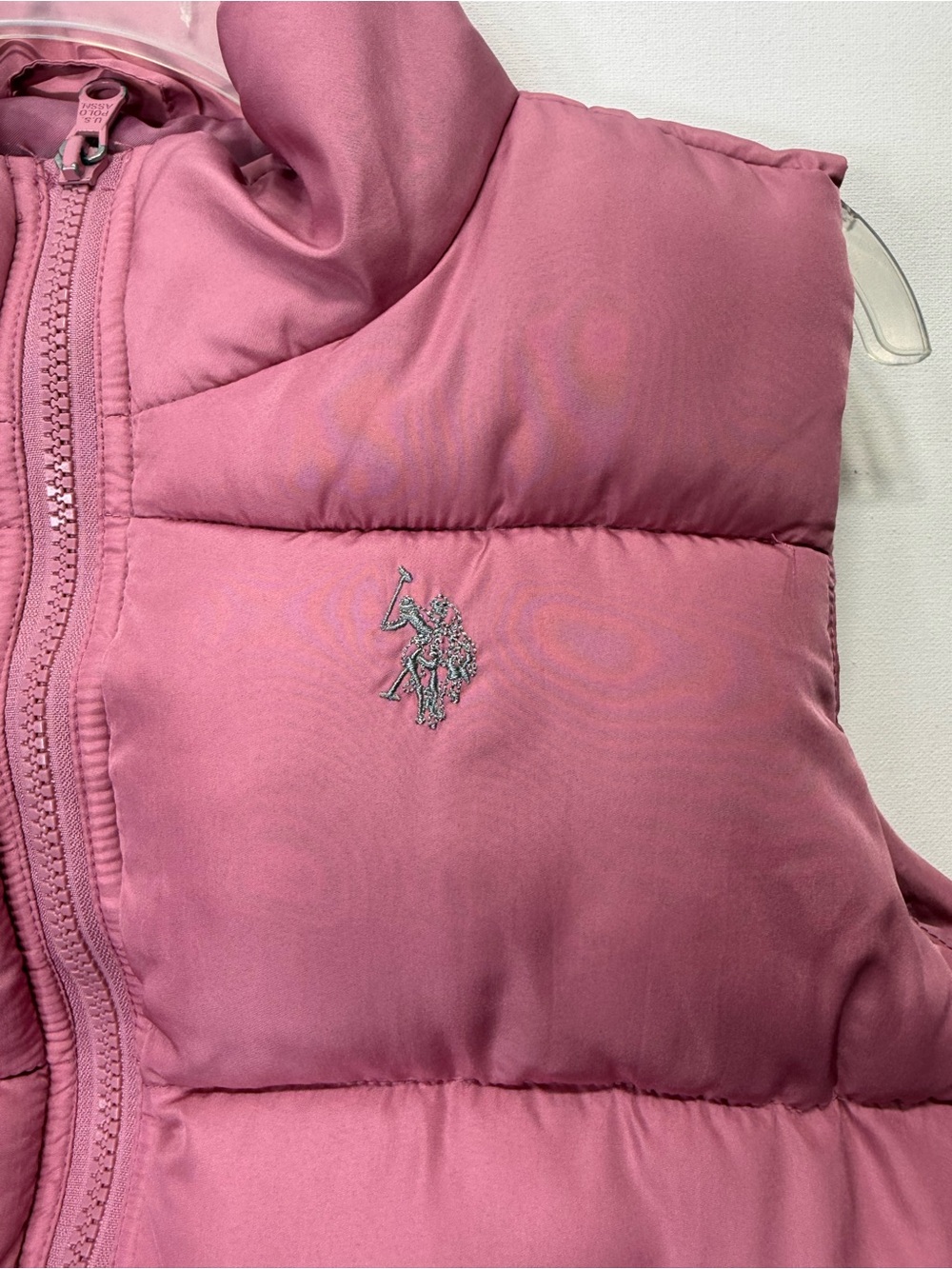 U.S. Polo Assn. Pink Women's Puffer Vest Size Medium Full Zipper Quilted - Picture 9 of 16